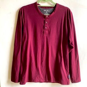 Eddie Bauer Maroon Long Sleeve T-Shirt. Size Medium.